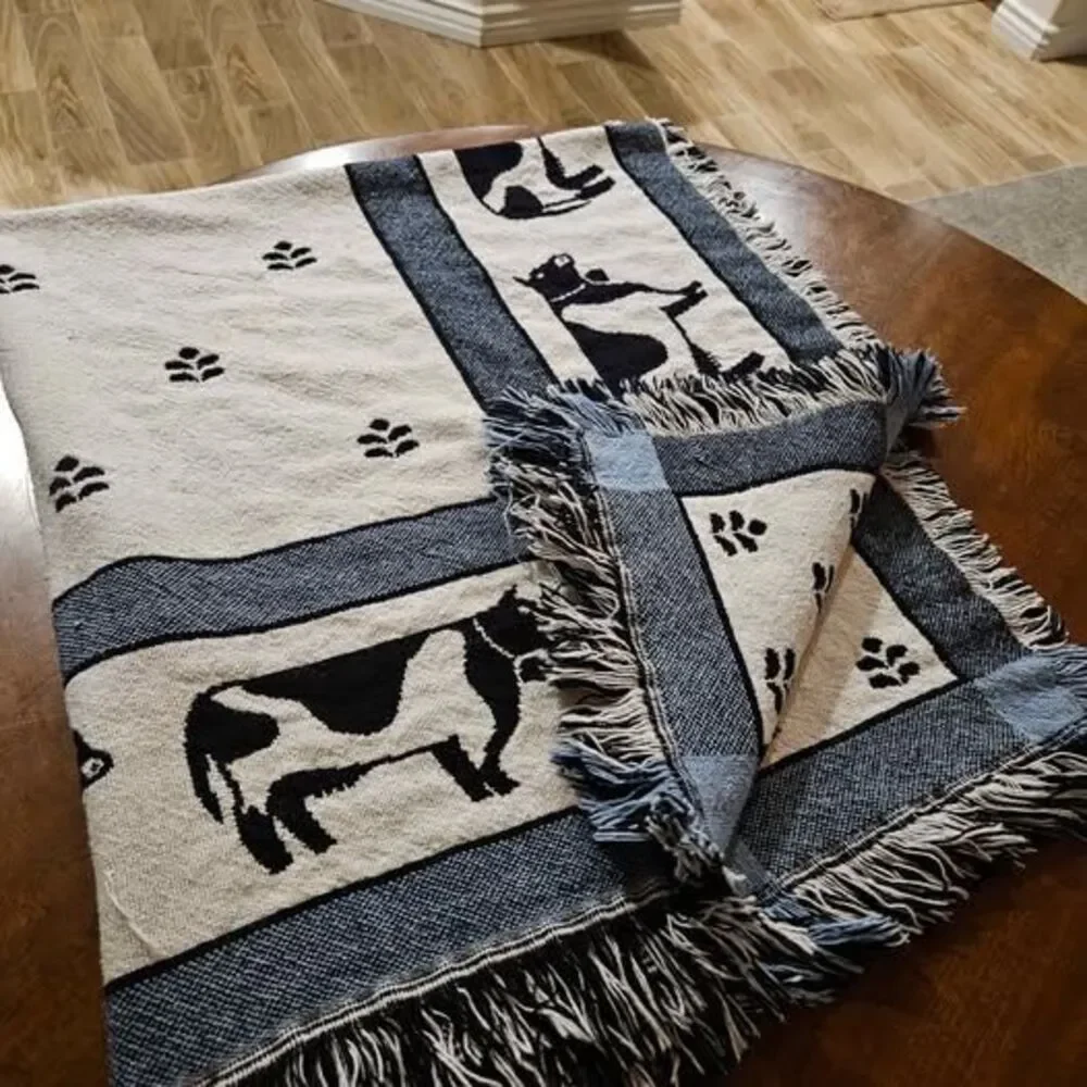 Cow print throw blanket